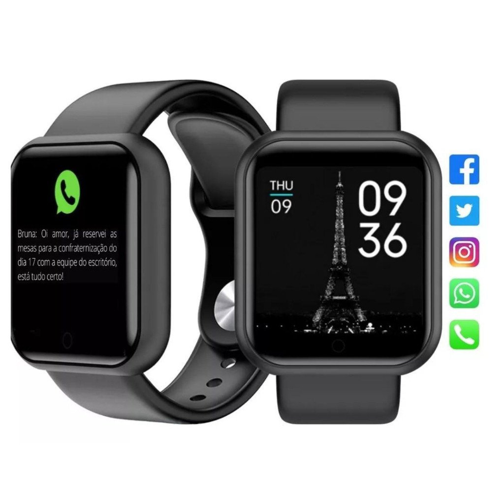 Relógio Smartwatch D20 Colocar foto com tela hd y68 bluetooth com lembrete chamada monitor de frequência