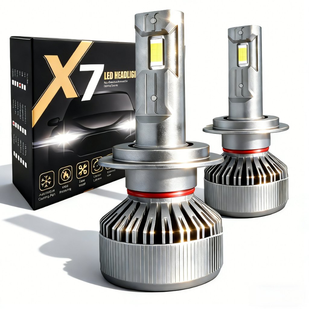 Par Lâmpada LED H7 Super Farol 6500K Branco Frio Alta Potência 12V 24V Carro Moto Caminhão IP65