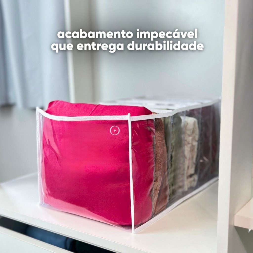 Kit Colmeias Organizadoras de Guarda-Roupa e Gavetas GG para Jeans, Toalhas, Vestidos (40x25x20) com 6 divisórias
