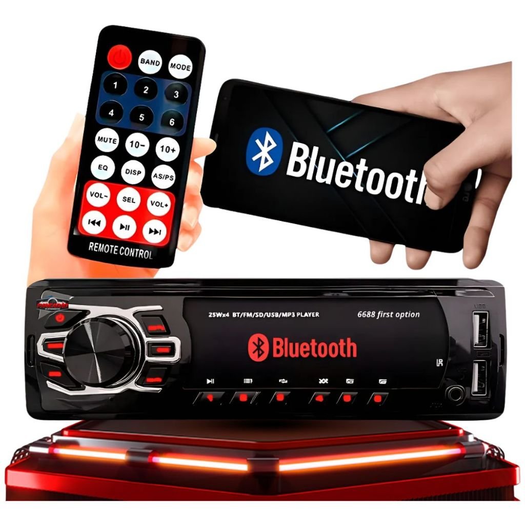 Aparelho de som carro Radio Automotivo Bluetooth Pendrive Sd Rádio