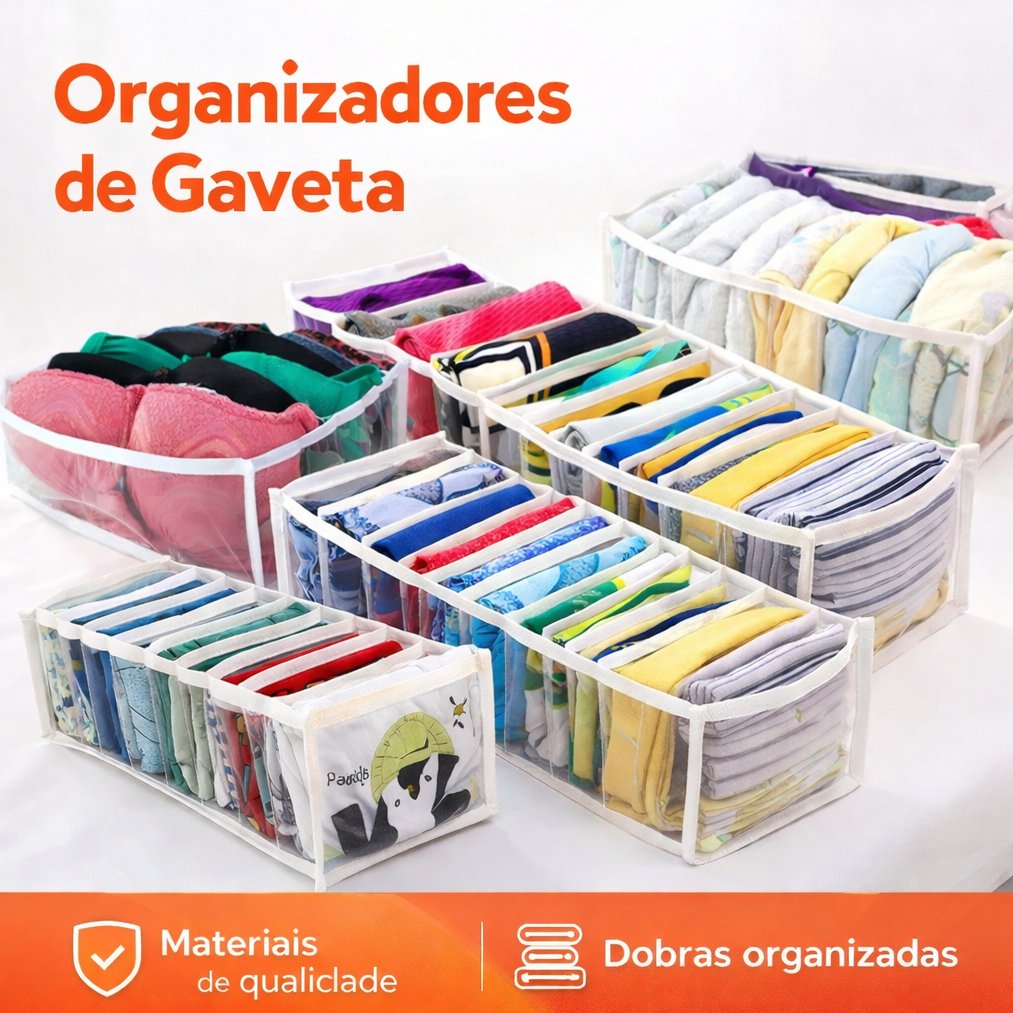 Colmeia Organizadora de gavetas baby e adulto Kit com 2/3/4 ou 5 peças P, M,G,GG  - Organizamais