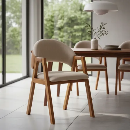 Kit 2 Cadeira De Jantar Essencial Elegance -linho Bege Arabesco Bege