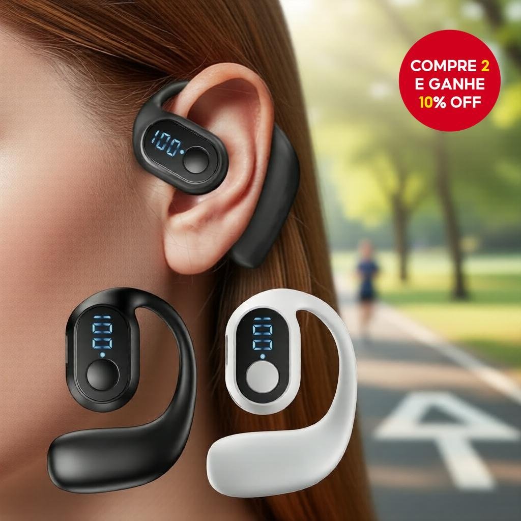 Compre 1 e leve 1 grátis Fone de Ouvido Bluetooth Sem Fio Mono à Prova d'Água com Microfone e Longa Duração de Bateria