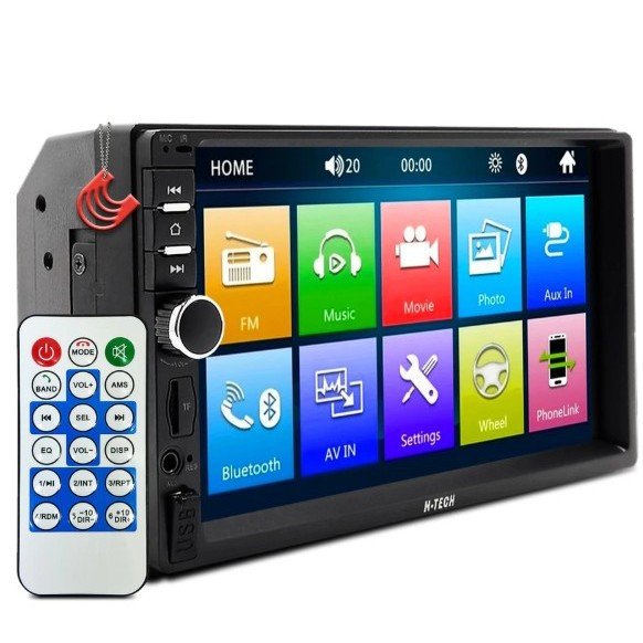 Central Multimídia Universal 2 Din Mp5 Espelhamento Android Ios Bluetooth Som Automotivo