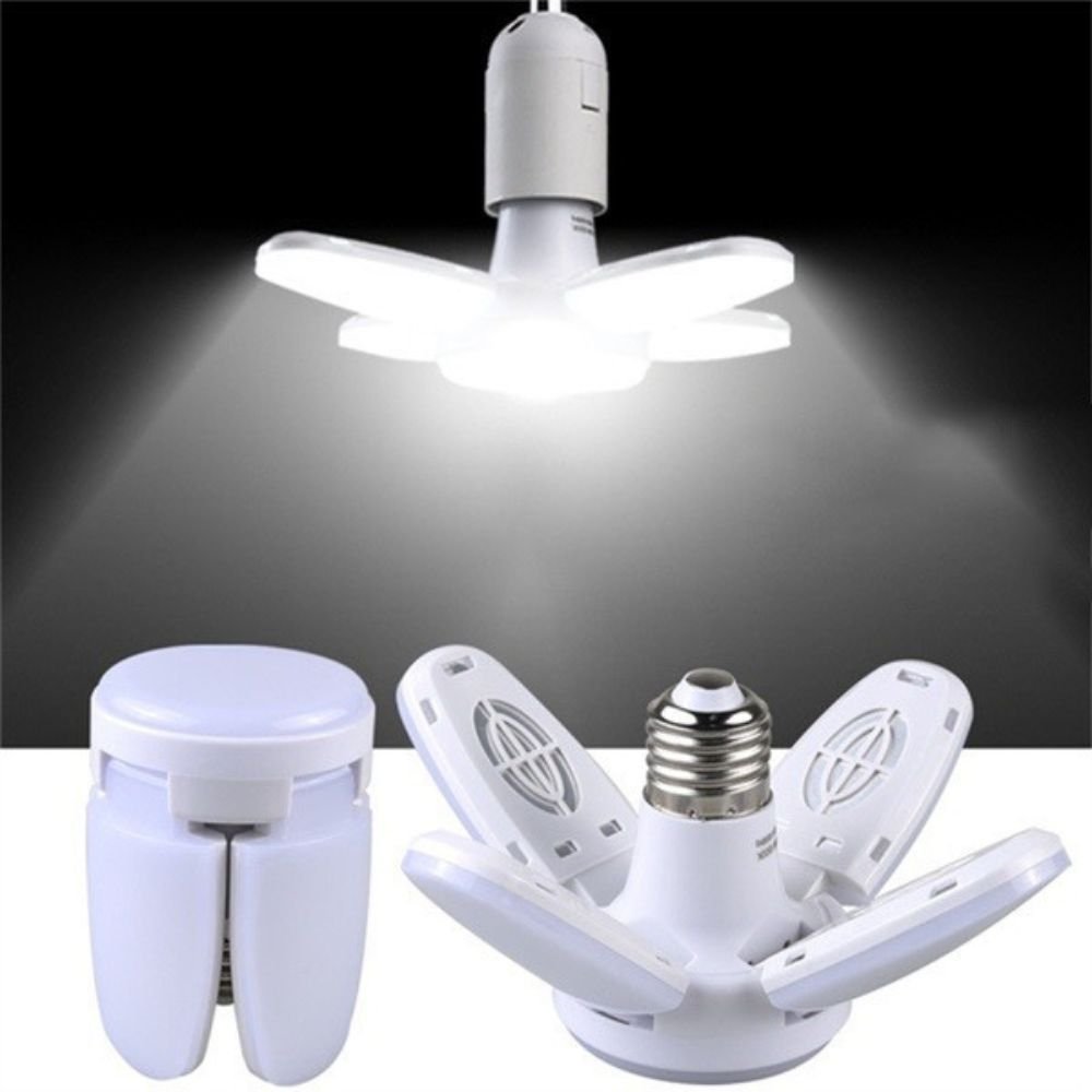 Lâmpada LED Dobrável E27 28W Bivolt Branco frio ou quente Hastes Ajustáveis (Ajuste de Ângulo)