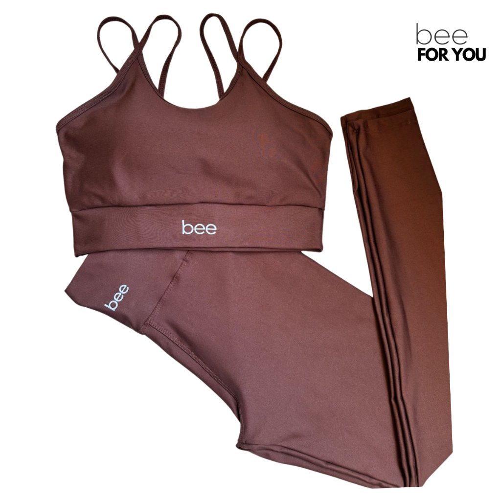 Conjunto Fitness Legging Calça Roupa Para Academia Treinar Bojo Cós Alto Feminino