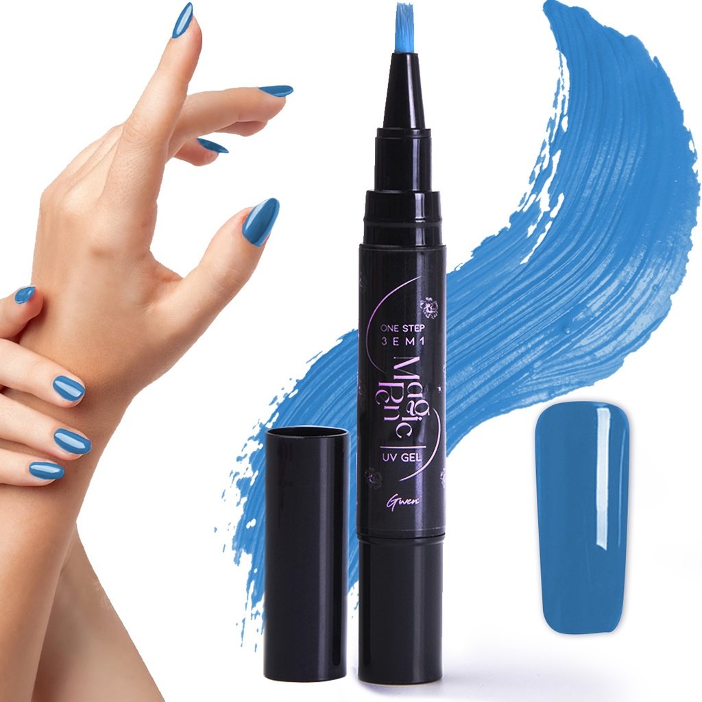 Caneta Esmalte Gel 3 em 1 Gel LED UV Base Top Coat Nail Art Gwen