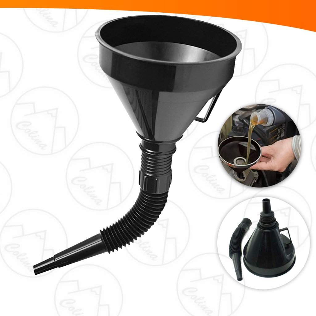 Funil Flexível Peças Plástico Sanfonado Óleo Motos Carros Gasolina Combustível Álcool