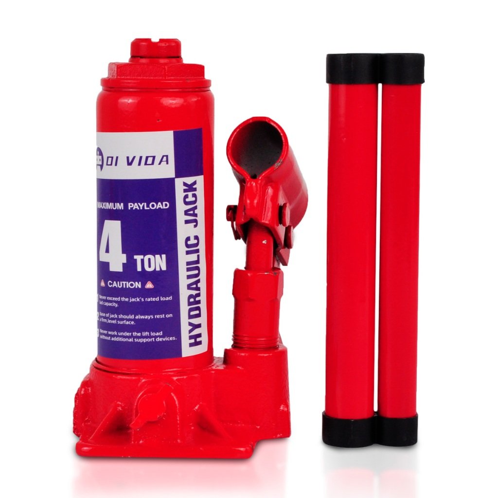Macaco Hidráulico Tipo Garrafa De 4 Toneladas Com Elevação De 195-380 Mm