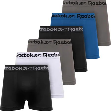 Kit 6 Cuecas Boxer Reebok Microfibra Sem Costura Original