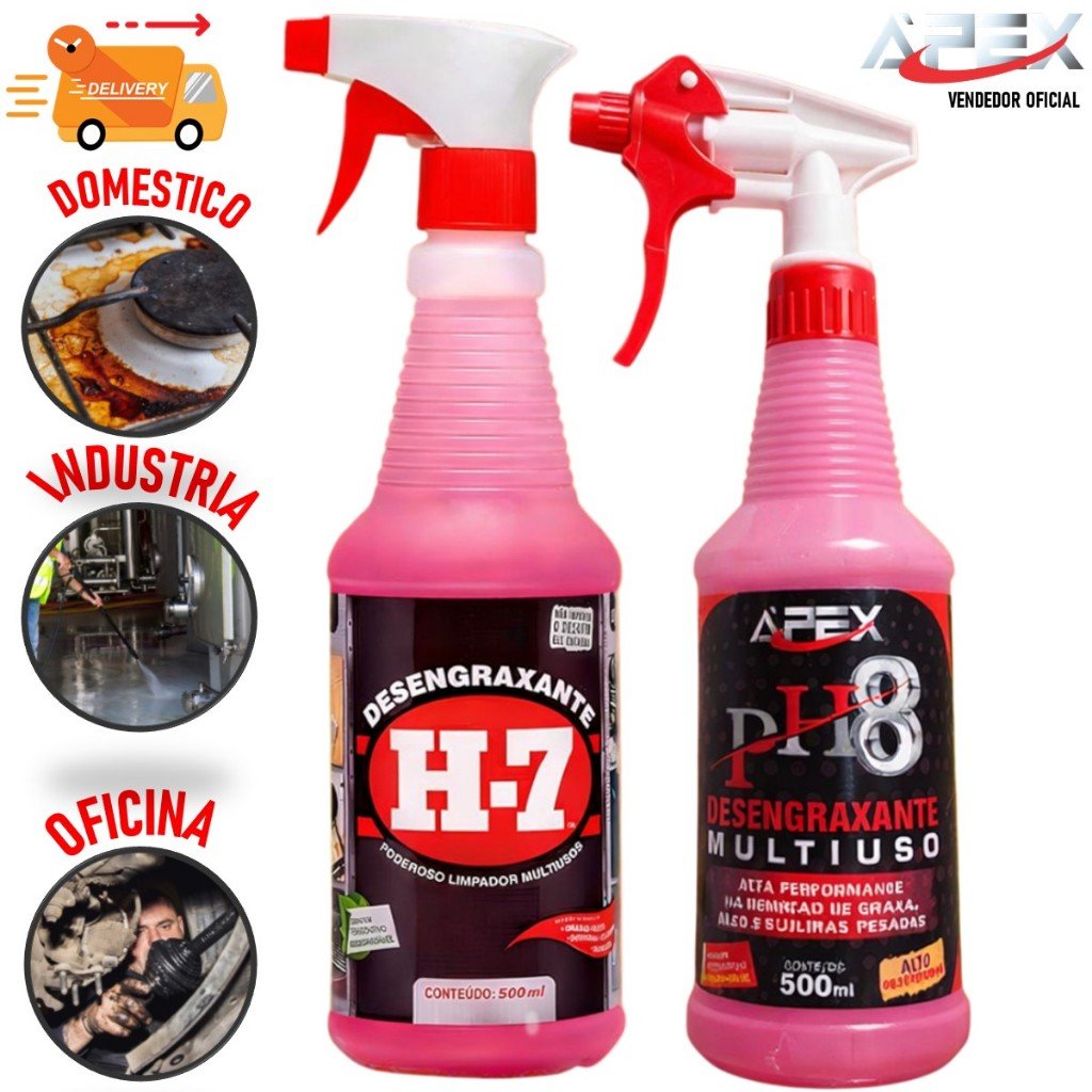 Desengraxante Automotivo H7 PH8 Limpeza Pesada Spray 500ml