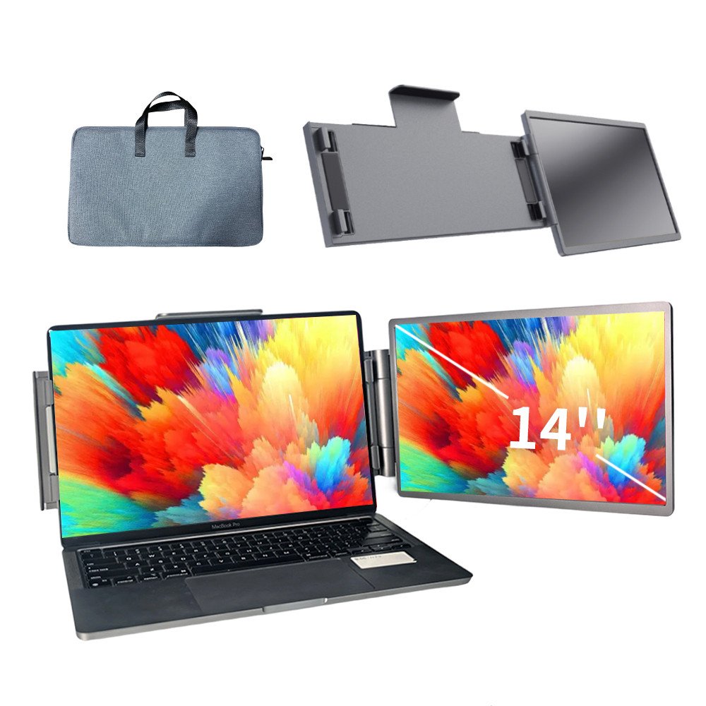 Monitor Duplo Portátil Extensor para Notebook 14 polegadas 16:9 1080p IPS – Tela Extra Compacta e Leve