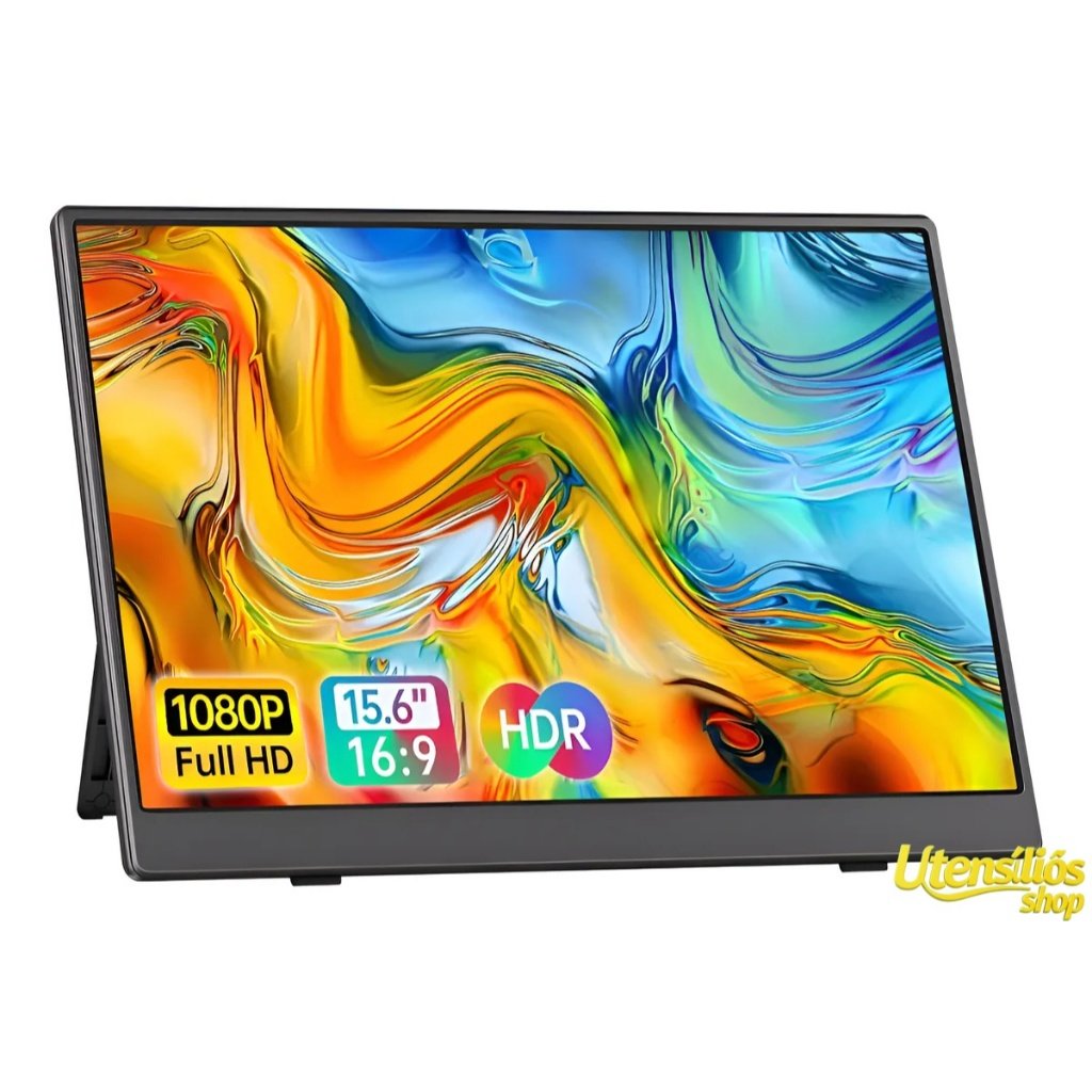 Monitor Portátil 15.6'' Tela Externa Hdr Ips 1080p Ultrafino Full HD IPS Tela 4k Monitor Portátil