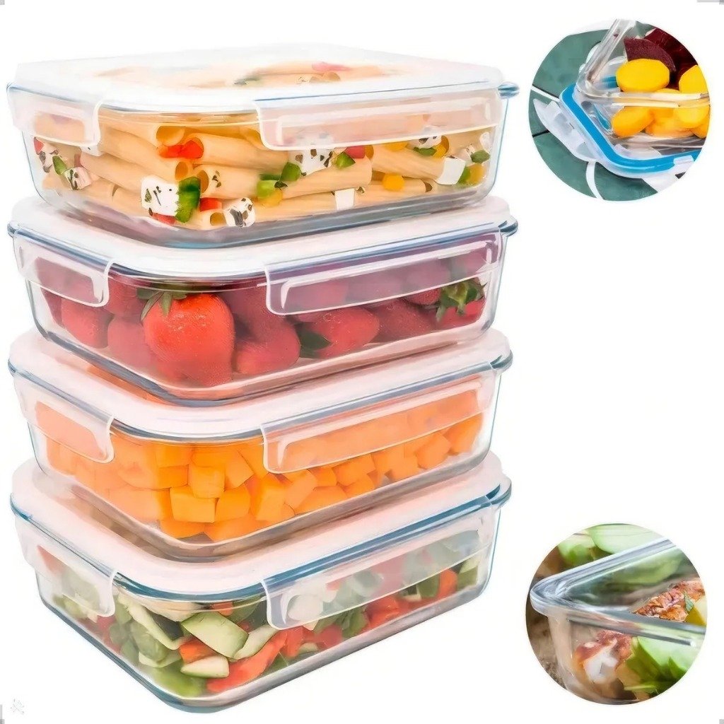 Pote de Vidro 640ml Hermético Marmita Fitness com Tampa