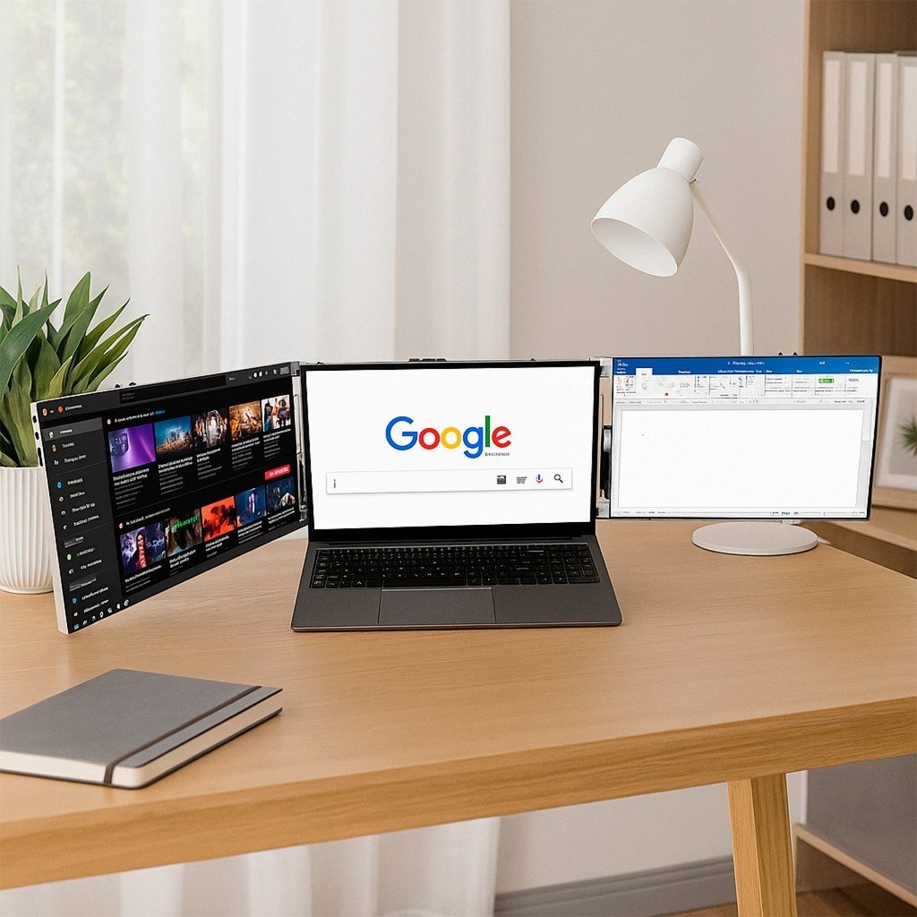 Monitor Extensor Duplo Portátil Tela 14" Fhd IPS 60Hz 1200p Hdmi Usb-c Para Notebook