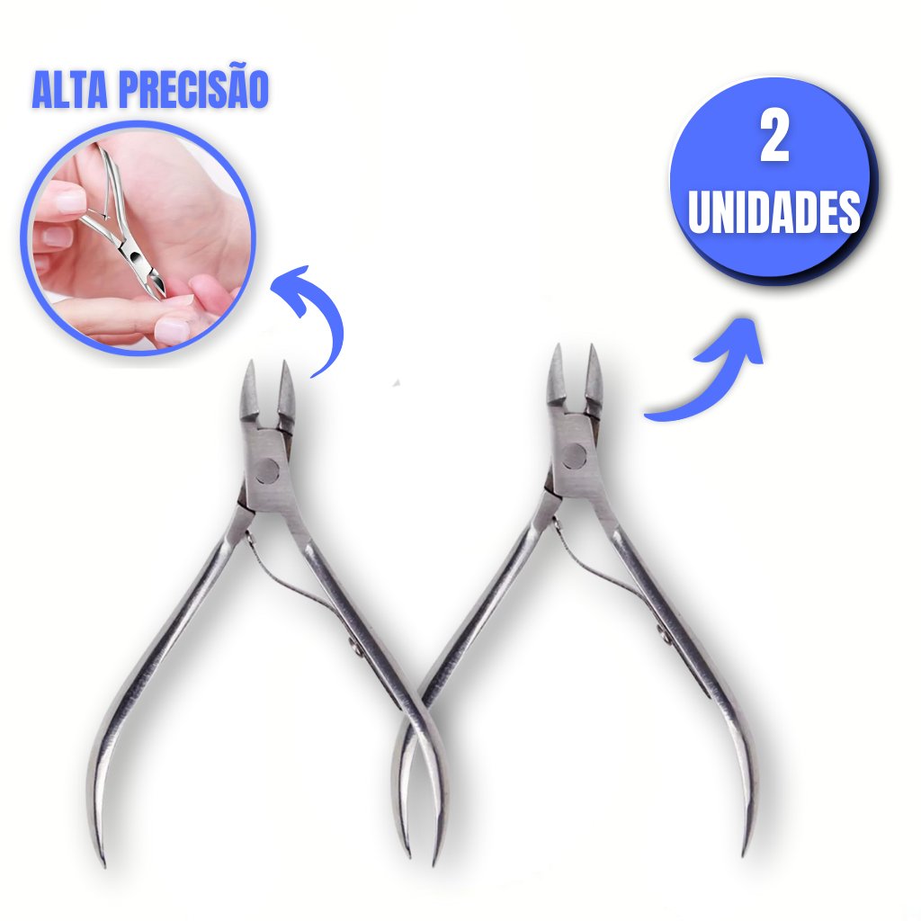 Kit 1 ou 2 Alicates de Unha Cuticula de Precisão Cortador de Unha Profissional Aço Inox