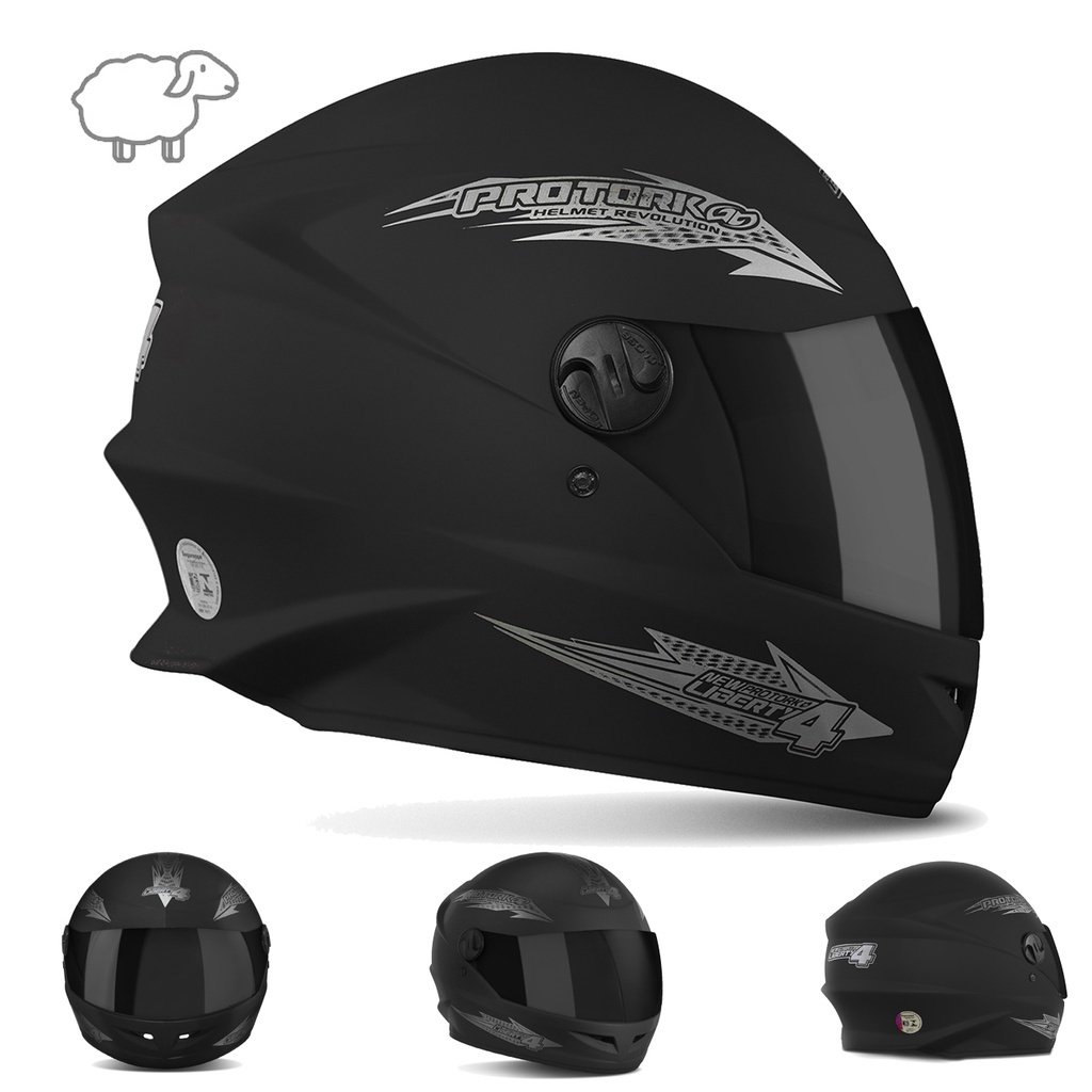 Capacete Fechado Pro Tork New Liberty Four 4 para Motoqueiro Viseira Escura ou Cristal Diversas Cor