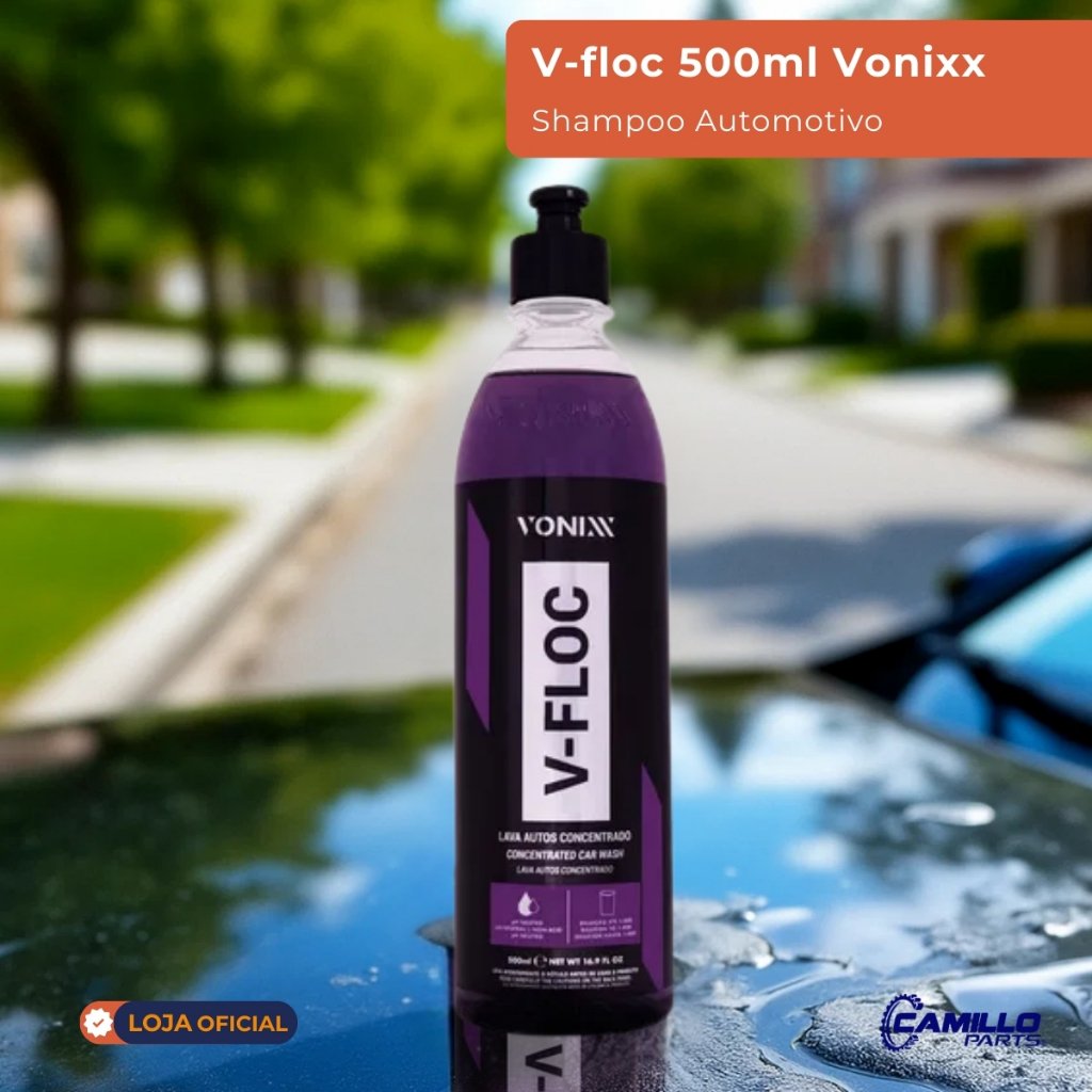 Shampoo Automotivo V-Floc 500ml Vonixx Concentrado Limpeza e Brilho Alta Performance