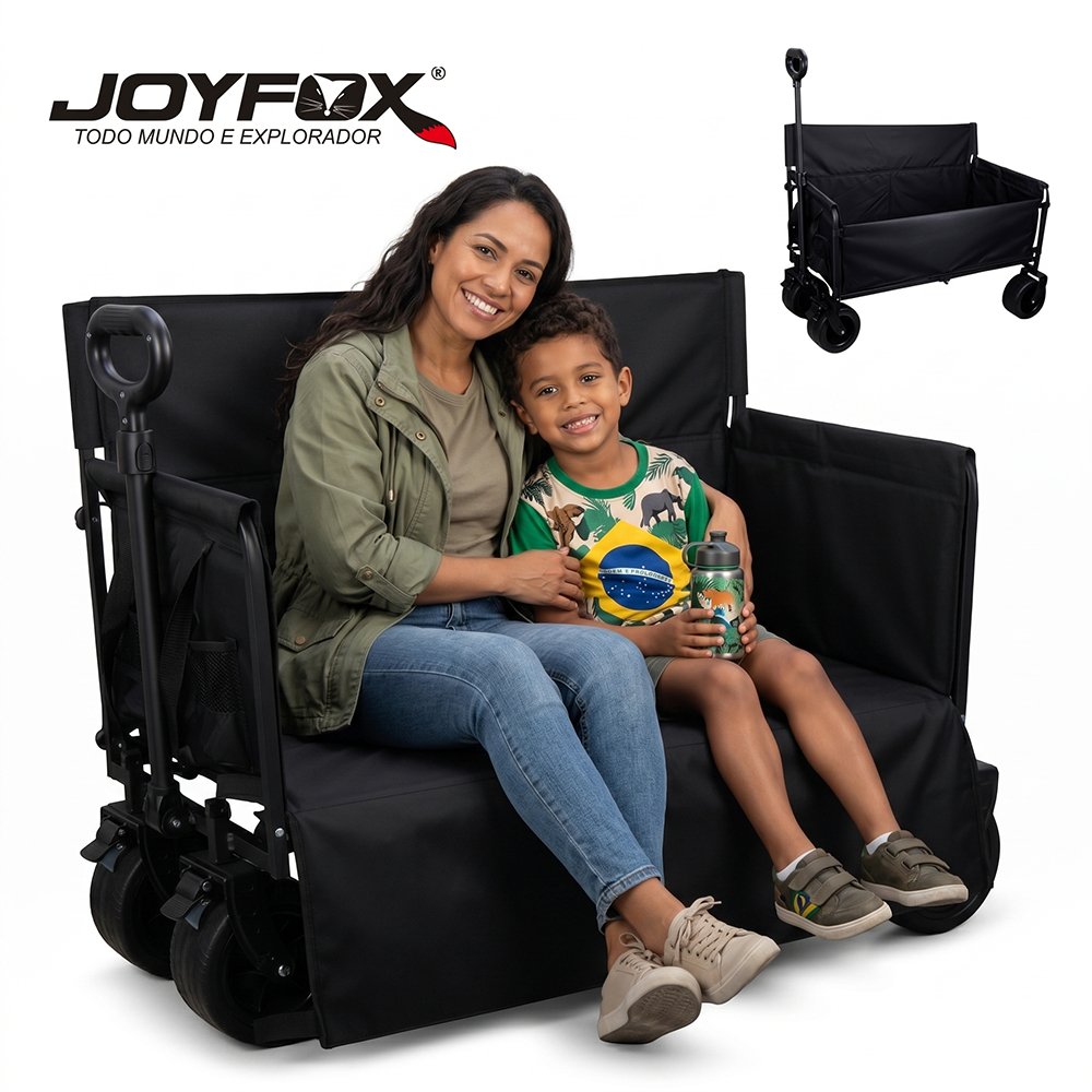 Carrinho Dobrável Multiuso Para Camping Pet Carga Praia Compras 180kg Pratico Resistente