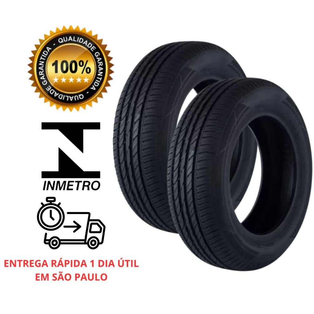 Kit 2 Pneu Aro 13 - 175/70 R13 Remold Linha Premium Com Garantia Selo do Inmetro