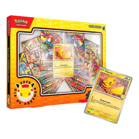 Box Coleção Dia De Pokémon 2026 Tcg 49 Cartas Pikachu Português
