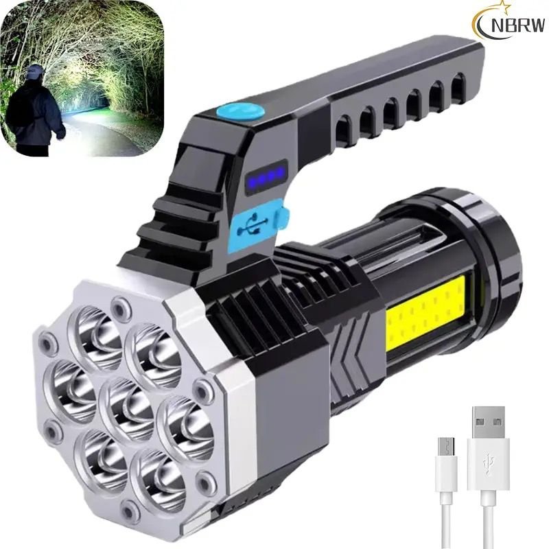 Lanterna De Led mais forte do mundo Alta Potênciaté 7 Leds Portátil Ultra Brilhante De Longo Alcance MT080  (1) MT046