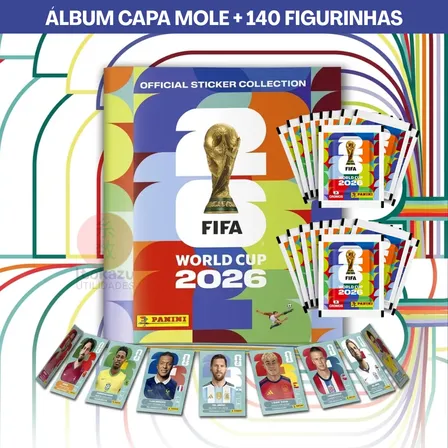Kit Album Copa Do Mundo Fifa 2026 Capa Mole + Figurinhas 140