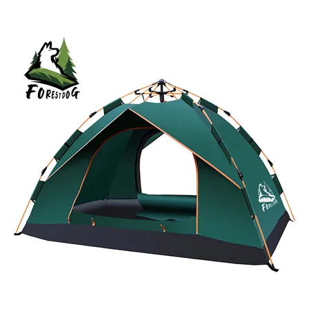 Barraca Camping Automática 2-3 Pessoas Acampamento Barraca Para Acampar, 210*160*100cm Tecido Oxford Verde-escuro