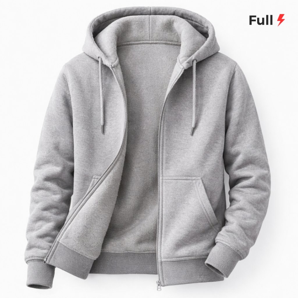 Moleton Ziper Aberto Jaqueta Estiloso Blusa De Frio Feminino Masculino Canguru Capuz Bolso Inverno