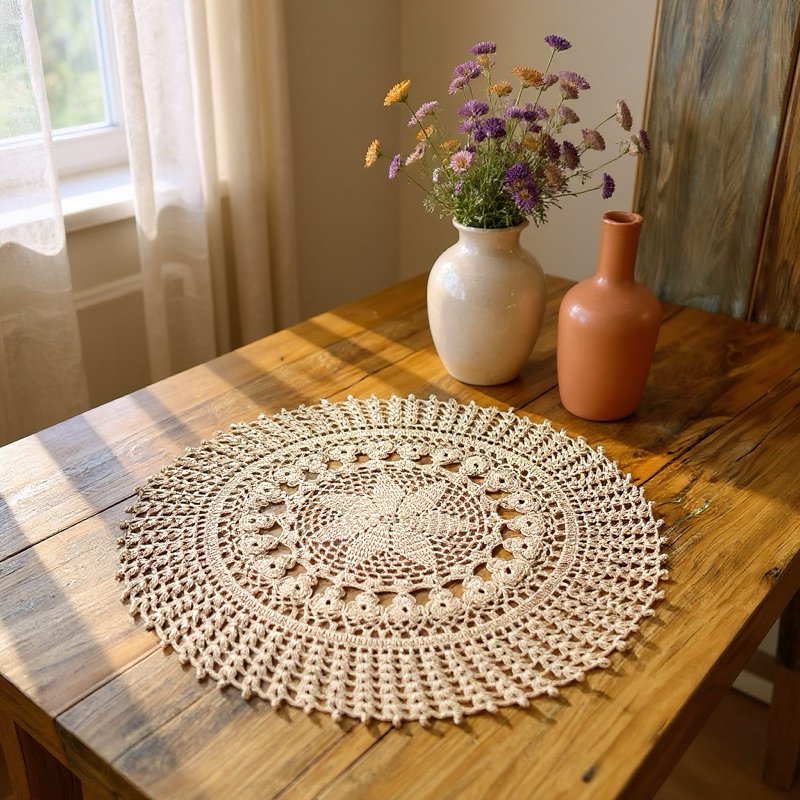 Toalha De Mesa Redonda P Primavera Lisa 60cm Artesanal