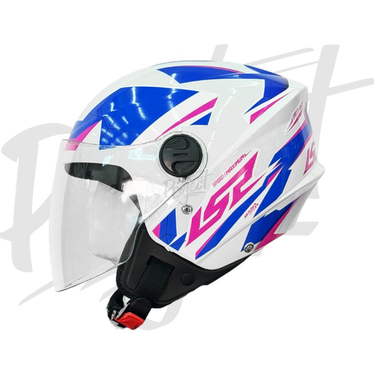 Capacete New Liberty 3 Personalizado LS2 DRAZE - Branco e Rosa
