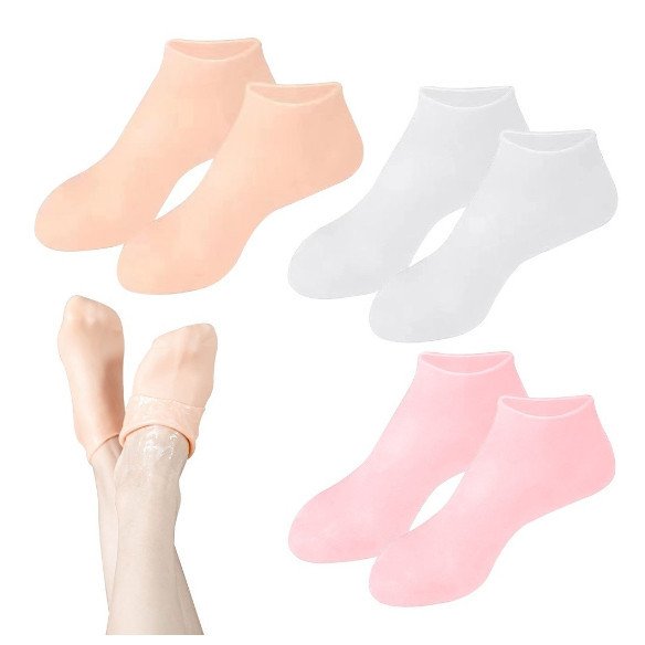 2 Pcs Meias De Silicone Para O Cuidado Dos Pés Gel Hidratante AntiRachaduras Removedor De Pele Morta