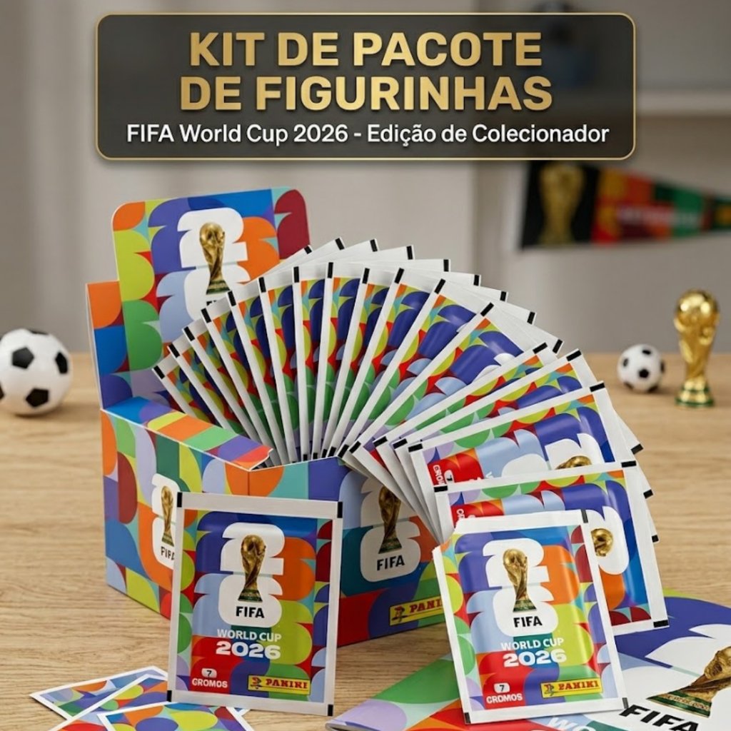 Kit de 100 60 Pacotes de Figurinha para Álbum da copa do mundo 2026