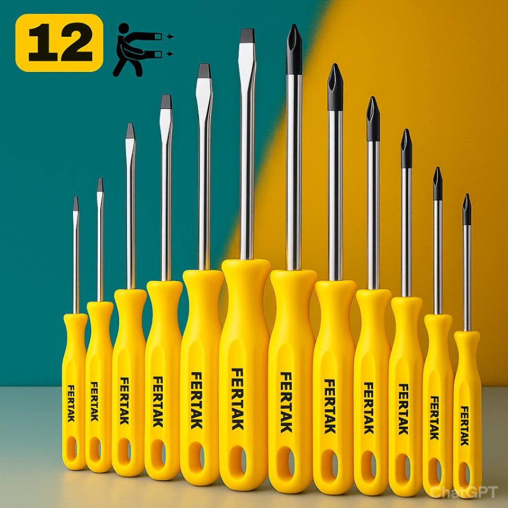 KIT 12 Chaves De Fenda E Philips Conjunto Peças Profissionais Imã Magnética Promoção Mais Vendido