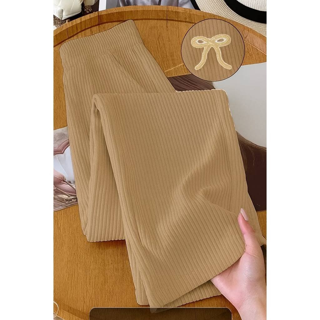 Calça Pantalona Feminina Tecido texturado Calça Feminino Cintura Alta Pantalona Elegante