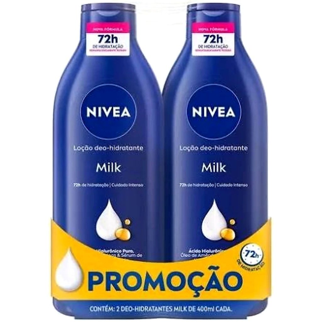 Kit Nivea 2 Hidratante Milk Pele Seca e Extraseca - 400ml