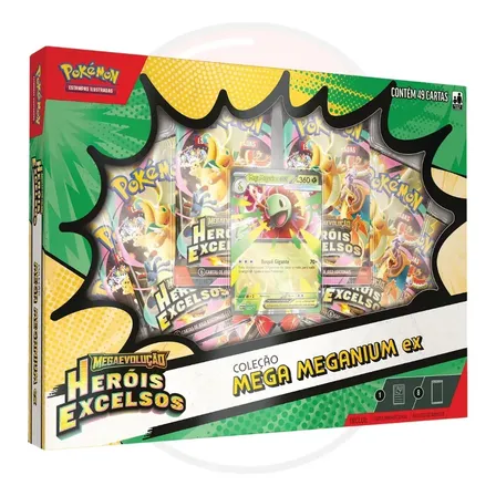 Cartas Pokémon Tcg Coleção Mega Meganium Ex C/49 Cards Copag Megaevolução - Heróis Excelsos - Mega Meganium Ex Português