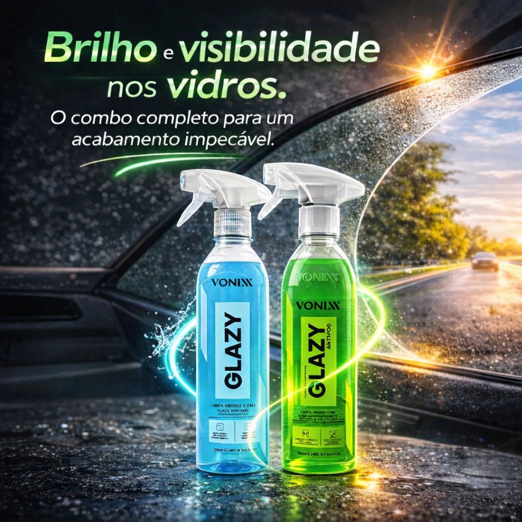 Kit Proteção Vidros Vonixx Glazy + Anti Fog Visibilidade e Segurança ao Dirigir