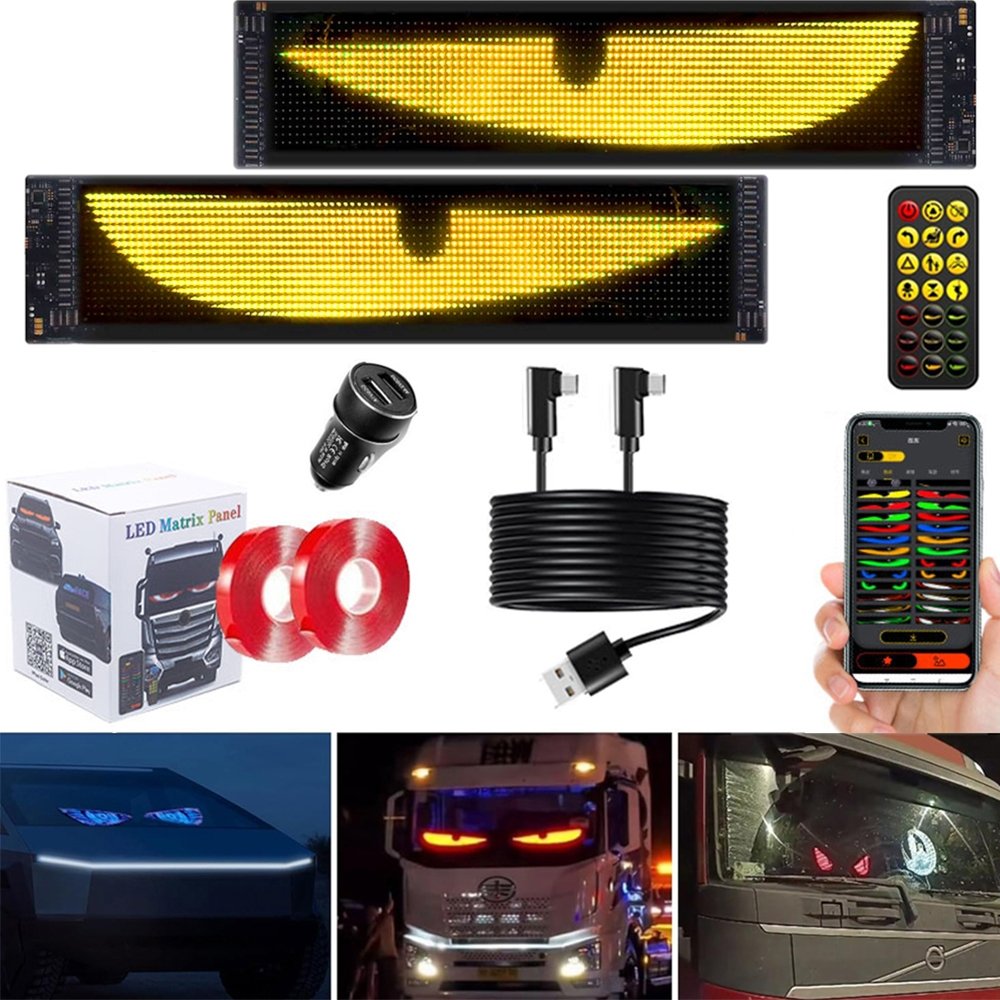 2 Peças De Tela Led Com Luz Devil Eyes (12*60cm)
