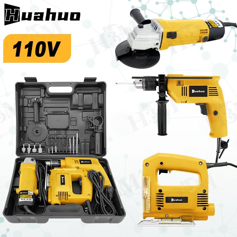 KIT 3 Furadeira Parafusadeira E Lixadeira Esmerilhadeira E Serra Tico Tico Com Peças E Maleta,
