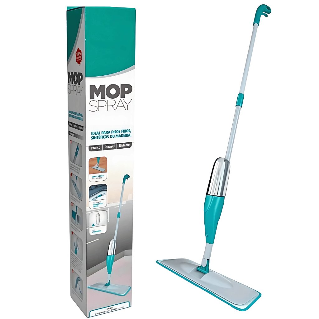 MOP Spray Reforçado Rodo Esfregão com Reservatório Rodo Magico Limpa Seca Mopi